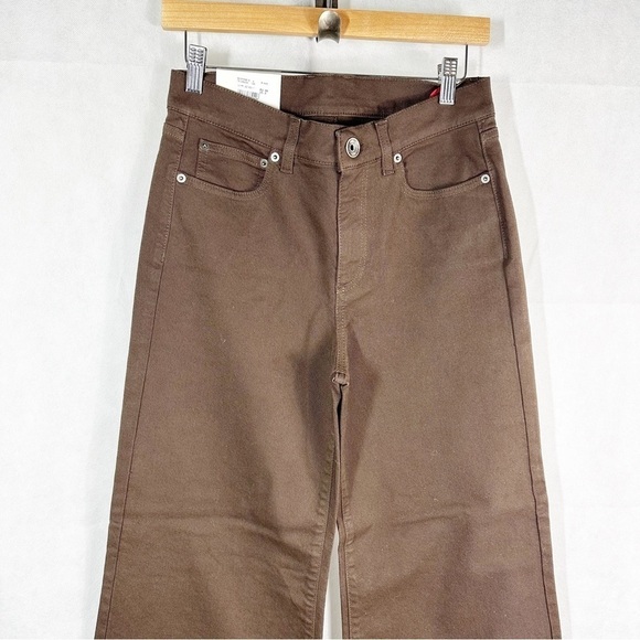 Eleventy High Rise Wide Leg Flare Pants Size US 2 Chocolate Brown - Picture 4 of 12